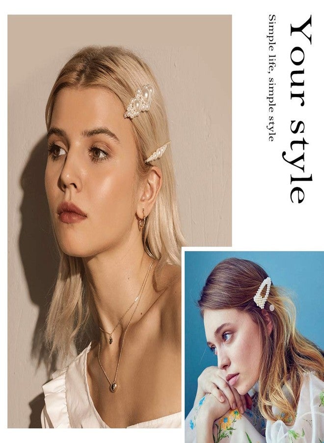 ميروكش مشابك شعر ذهبية مرصعة باللؤلؤ للنساء والفتيات، 4 قطع، فيونكات/مشابك/ربطات كبيرة، هدايا مثالية لأعياد الميلاد، عيد الحب، دبابيس شعر براقة، أدوات تصفيف الشعر، إكسسوارات - Image 4