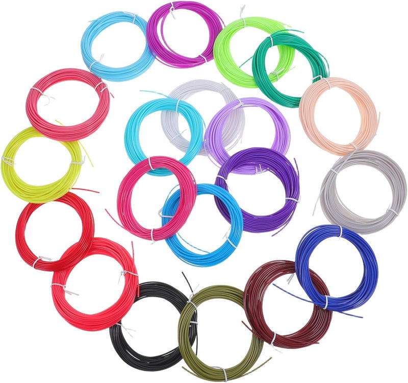 20rolls PLA Filament Refills for 3D Printer Pens High-Temperature Resistant Smooth Flow Printing Multicolor Set for Education and Industrial Use - Image 1