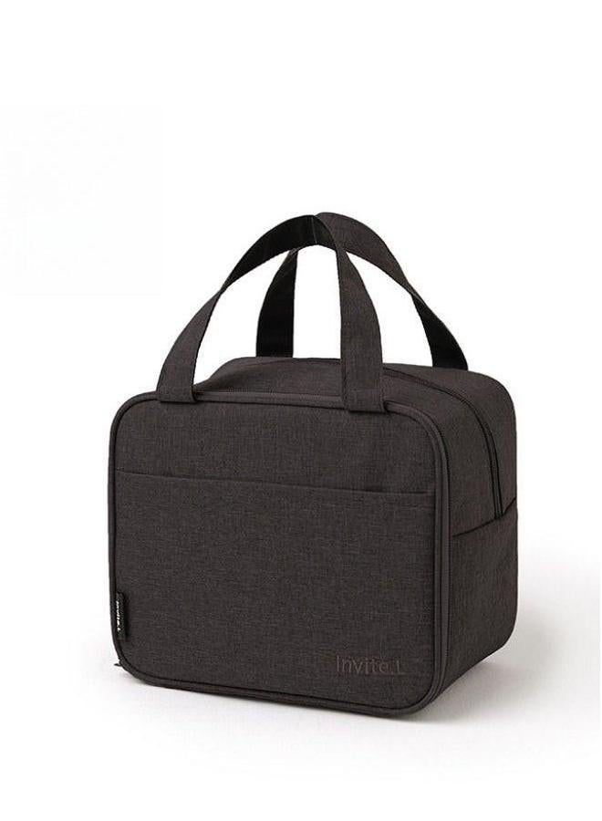 HOMESTAR Double Layer Waterproof Portable Fresh-keeping Lunch Box Bag ‎Cotton Black 