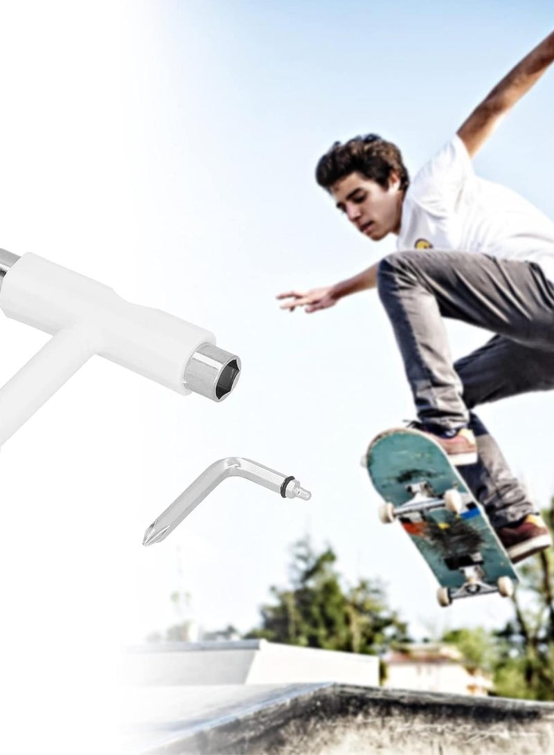 GGOOT Skate Tool, Multi‑Function Portable Skateboard T‑Type Hex Key Kit Fastener Hardware White - Image 3