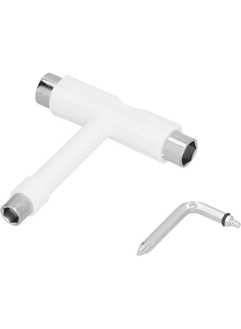 GGOOT Skate Tool, Multi‑Function Portable Skateboard T‑Type Hex Key Kit Fastener Hardware White - Image 1