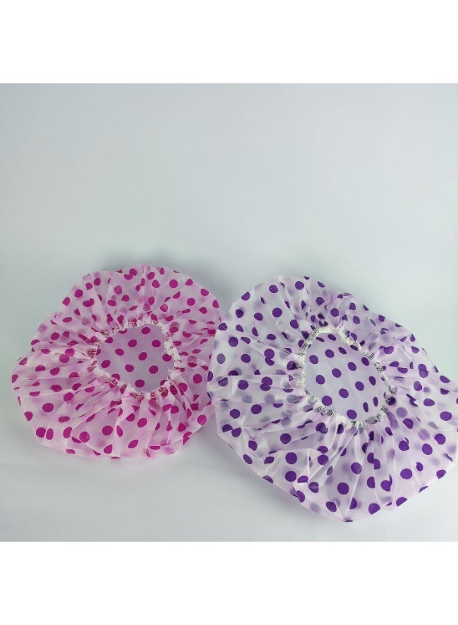 عرض قطعتين بونيه شعر للاستحمام مقاوم للماء – حماية الشعر من الماء والرطوبة - Image 2