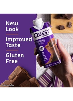 QUEST NUTRITION Ready To Drink Chocolate Protein Shake, High Protein, Low Carb, Gluten Free, Keto Friendly, 11 fl oz - Pack of 12  - Image 3