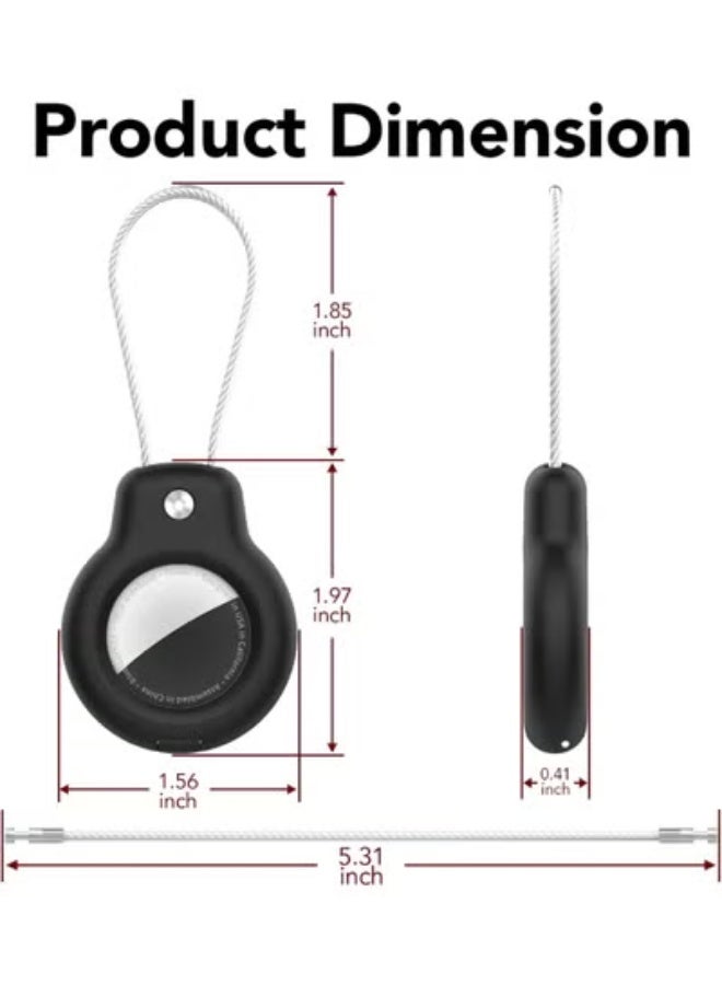 COYO For AirTag Holder Case with Keychain, Air Tags-1 Pack for Apple Air Tag Holder with Wire Cable Lock Key Ring Chain Air Tagholder Accessories for GPS Item Tracker Kids,Keys,Luggage - Image 2