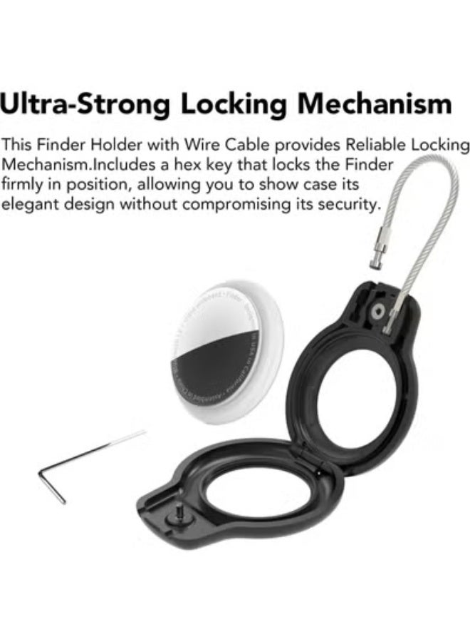 COYO For AirTag Holder Case with Keychain, Air Tags-1 Pack for Apple Air Tag Holder with Wire Cable Lock Key Ring Chain Air Tagholder Accessories for GPS Item Tracker Kids,Keys,Luggage - Image 4