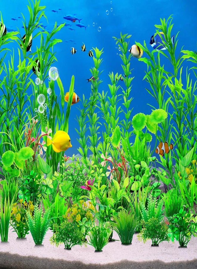 CousDUoBe 30pcs Fish Tank Accessories Aquarium Decorations Green Plants, Fish Tank Decor, Aquarium Decor Plastic Plants - Image 2