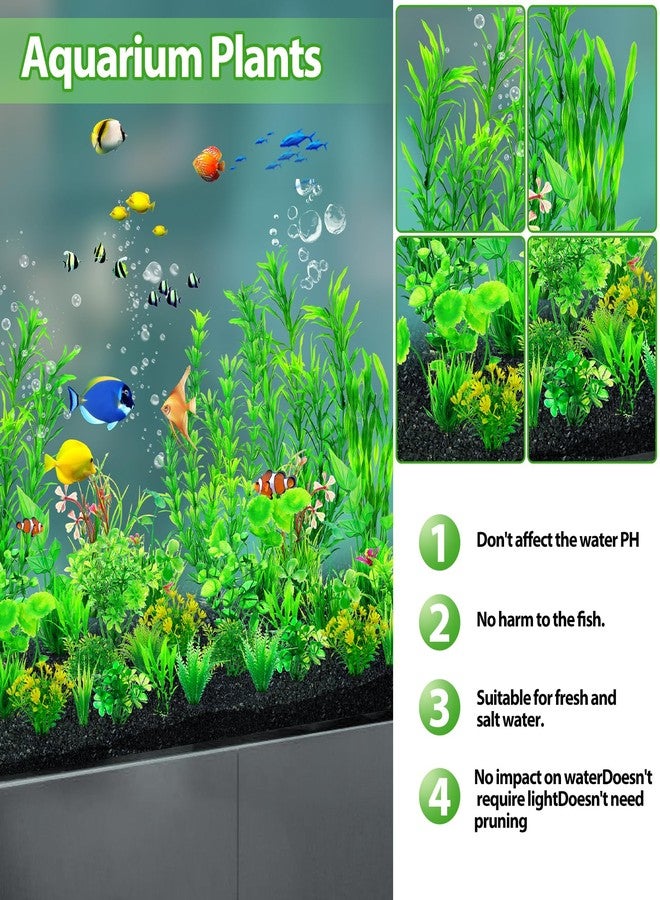 CousDUoBe 30pcs Fish Tank Accessories Aquarium Decorations Green Plants, Fish Tank Decor, Aquarium Decor Plastic Plants - Image 4