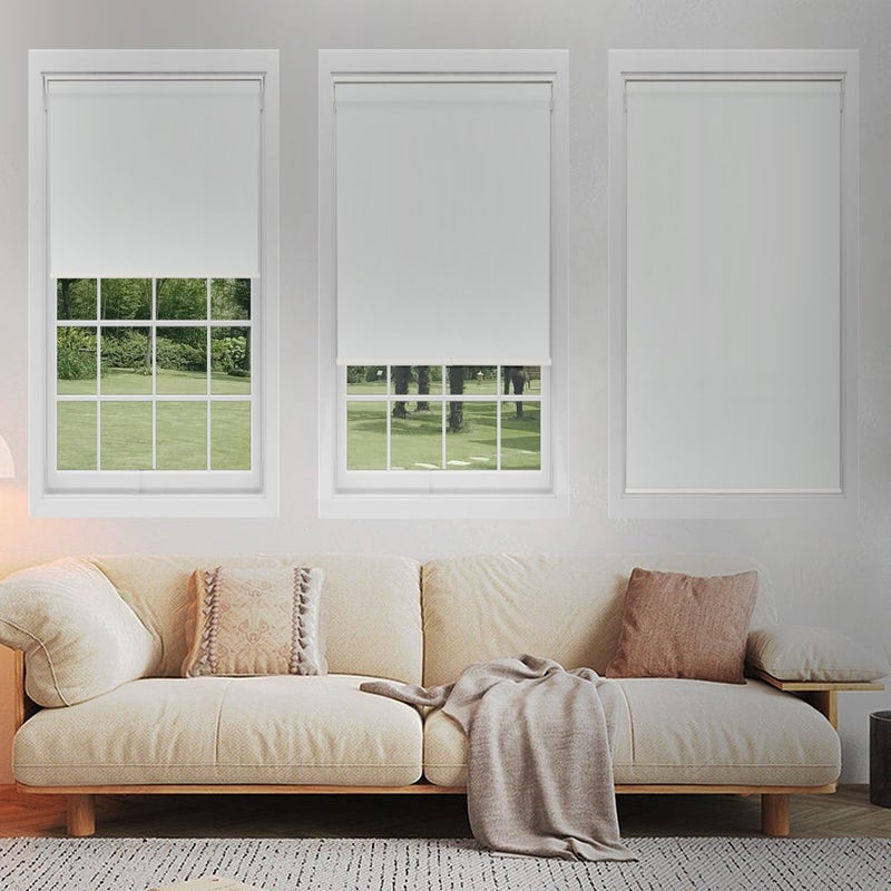 Changshade Cordless Roller Shades Blackout Blinds for Indoor Windows,Pull Down Darkening Roller Shade with UV Protection and Thermal Window Shades for Home and Office(23" W x 72" H,White) - Image 2