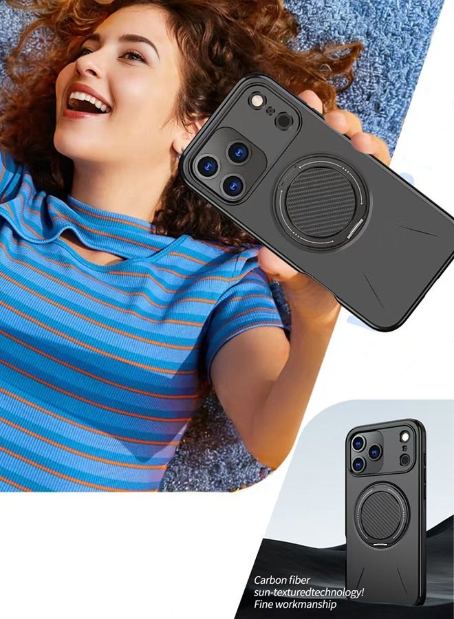 for iPhone 17 pro case, magnetic 360 ° rotatable ring bracket, supports wireless charging, shockproof silicone material - Image 4