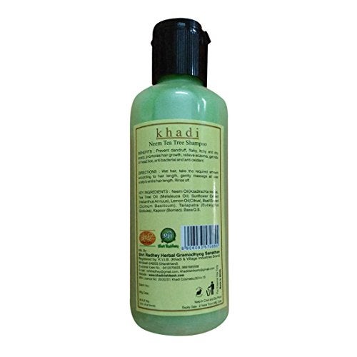 Khadi Rishikesh Ayurvedic Neem Tea Tree Shampoo Reducing Dandruff,Hair Fall Control | Daily Care Hair Cleanser | Smooth Silky -Frizz Free Hair |For Damage Hair |For Unisex-Paraben Free-210ML - Image 2