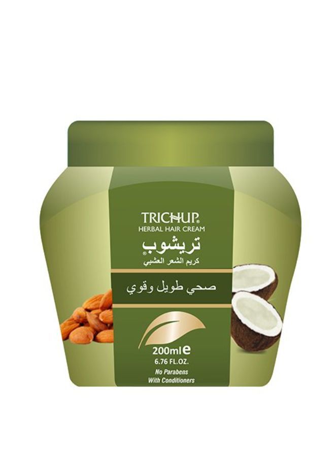 TRICHUP Healthy, Long & Strong Herbal Hair Cream - Enriched With Aloe Vera, Neem, Henna, Soya Protein And Almond Oil - For Healthy, Lustrous And Shiny Hair (200Ml)  - Image 2
