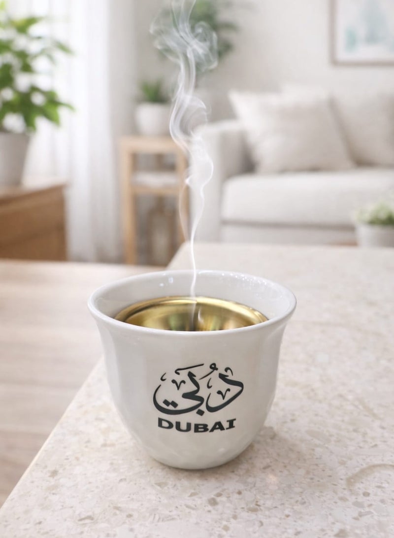 رادین مبخرة بخور دبي - كوب سيراميك أنيق - حامل عطر منزلي عربي أنيق مع تأثير الدخان - Image 2