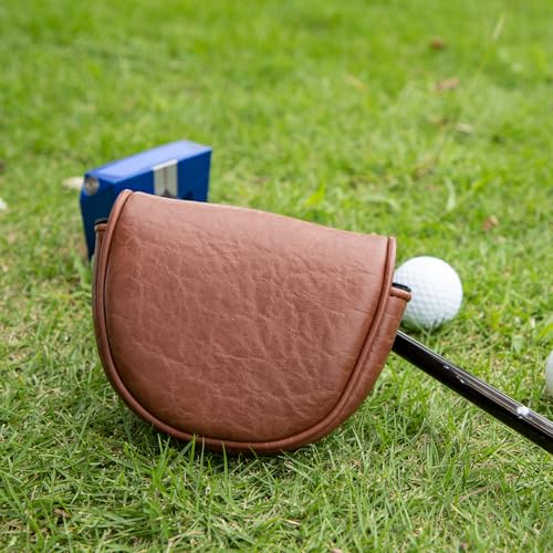 Acebirdie Golf Mallet Putter Cover Headcover Magnetic Closure Premium Leather DO NOT 3PUTT Putter Headcovers Fits for Golf OZ1 MEZZ 1 MEZZ1 MAX Putter (Brown) - Image 5