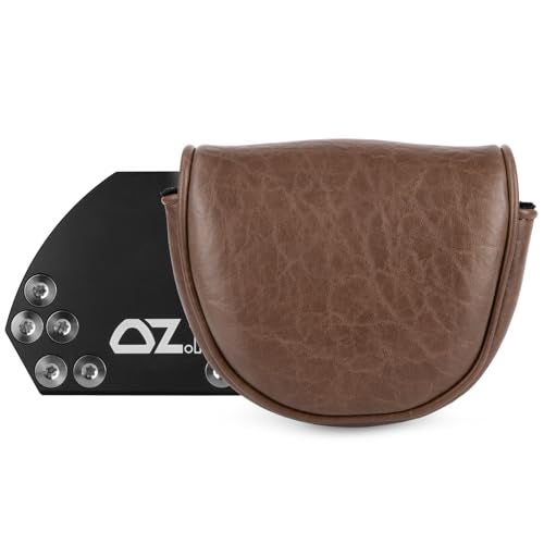 Acebirdie Golf Mallet Putter Cover Headcover Magnetic Closure Premium Leather DO NOT 3PUTT Putter Headcovers Fits for Golf OZ1 MEZZ 1 MEZZ1 MAX Putter (Brown) - Image 1