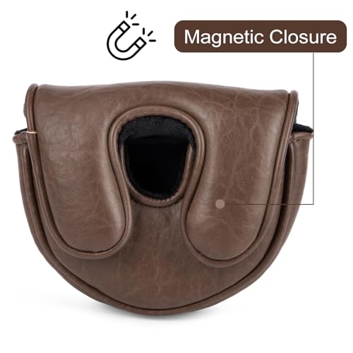 Acebirdie Golf Mallet Putter Cover Headcover Magnetic Closure Premium Leather DO NOT 3PUTT Putter Headcovers Fits for Golf OZ1 MEZZ 1 MEZZ1 MAX Putter (Brown) - Image 4