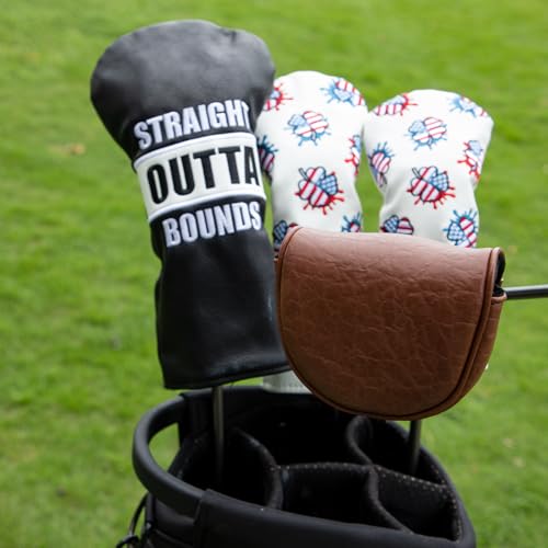Acebirdie Golf Mallet Putter Cover Headcover Magnetic Closure Premium Leather DO NOT 3PUTT Putter Headcovers Fits for Golf OZ1 MEZZ 1 MEZZ1 MAX Putter (Brown) - Image 2