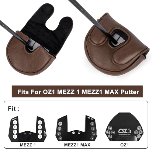 Acebirdie Golf Mallet Putter Cover Headcover Magnetic Closure Premium Leather DO NOT 3PUTT Putter Headcovers Fits for Golf OZ1 MEZZ 1 MEZZ1 MAX Putter (Brown) - Image 3