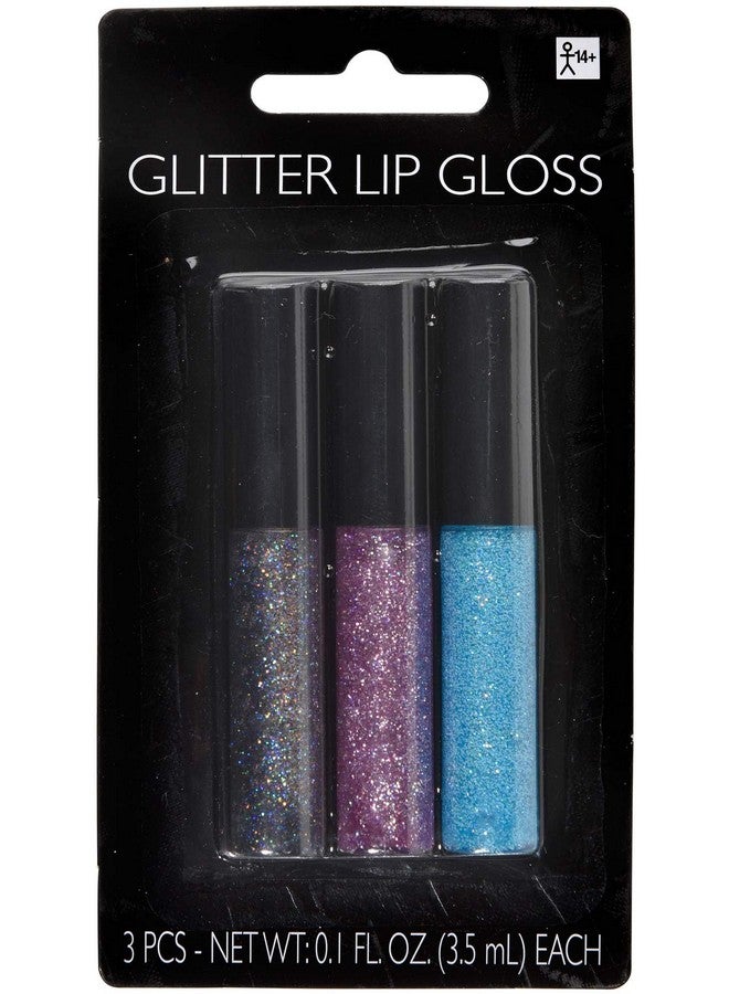 Amscan Multicolor Glitter Lip Gloss 3 Pcs. ; Shimmering Design Perfect Costume Accessory For Parties Events & Everyday Glamour - Image 2