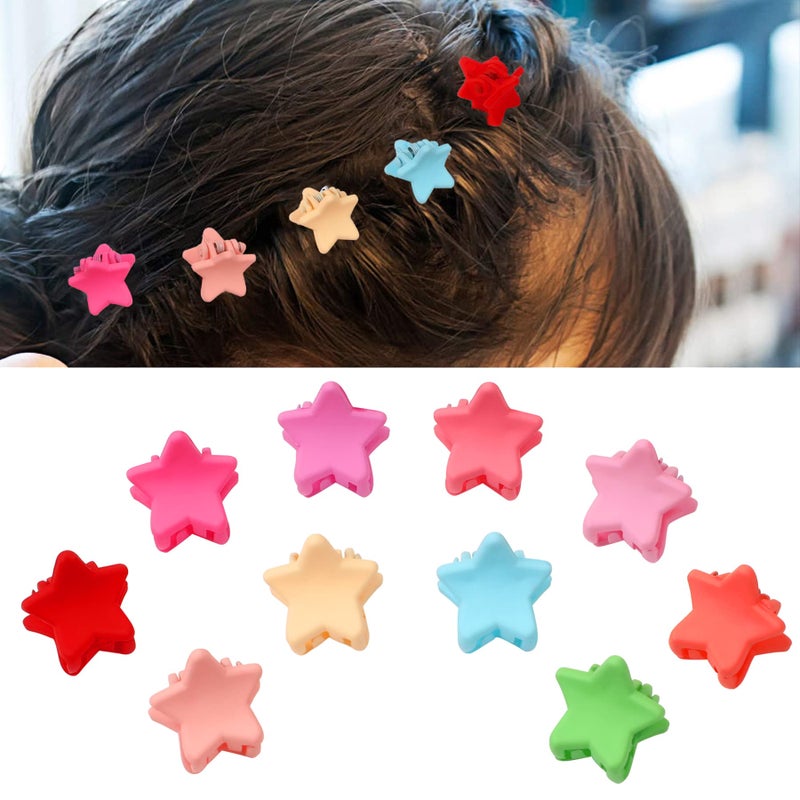 JANYUN JANYUN 50 Pcs Colorful Star Mini Hair Claw Clips Clamps Accessories for Baby Toddler Girls Decorative Bun Thin Hair Assorted Colors Star