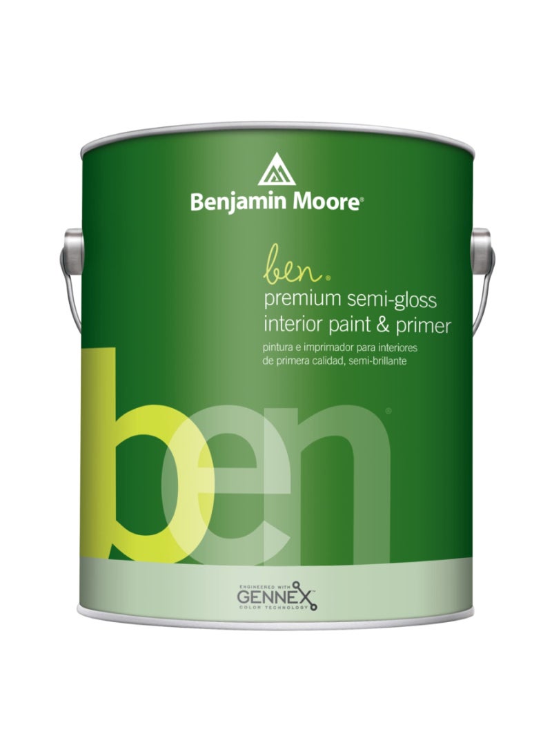 Benjamin Moore Ben Semi-Gloss Interior Latex Paint & Primer (3.7 L, Base 1) Color Shaker Beige