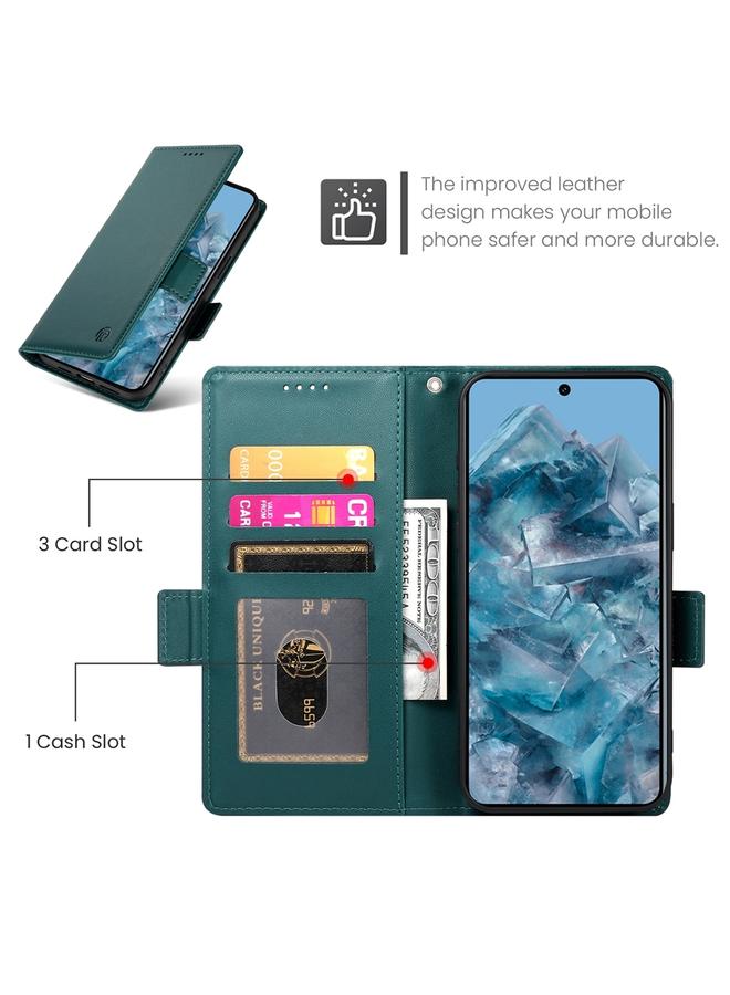 Green Tiger Case For Google Pixel 8 Pro Side Buckle Magnetic Frosted Leather Phone Case - Image 4