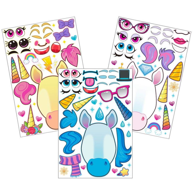 JOYIN 36PCS 9.8"x6.7" Make a face Stickers for Kids, Make Your Own Unicorn Stickers, Party Favors Kids Crafts, Goodie Bags Stuffers, Classroom Rewards - Image 3