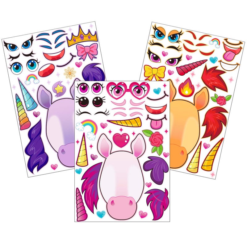JOYIN 36PCS 9.8"x6.7" Make a face Stickers for Kids, Make Your Own Unicorn Stickers, Party Favors Kids Crafts, Goodie Bags Stuffers, Classroom Rewards - Image 2