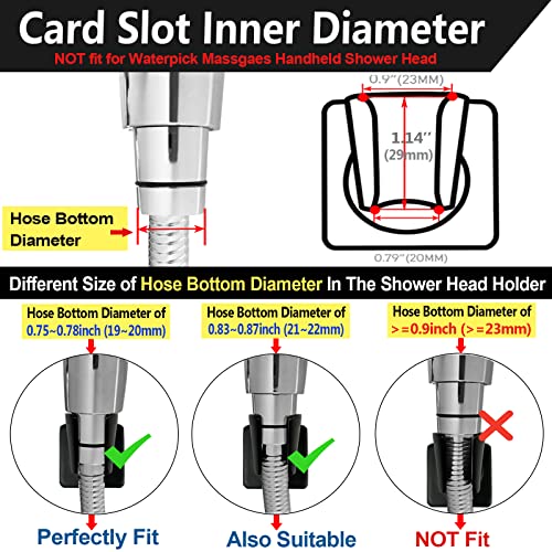 YDmeet Shower Head Holder All Meta lHandheld Shower Wand Bracket Adhesive Shower Wall Mount Holder Brass Shower Spray Holder Black, Drill Free Glue Installation - Image 4