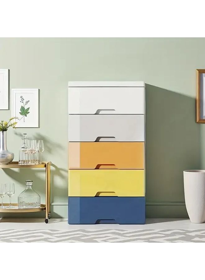 Morandi 7 Layer Plastic Storage Cabinet With Rolling Wheels - Image 2