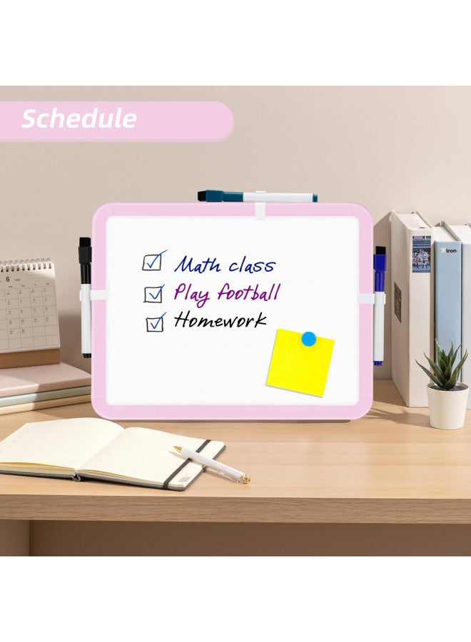 VUSIGN Small White Board Dry Erase, 8.5'' x 11'' Magnetic Dry Erase Board, Mini Whiteboard with Markers for Kids, Students, Fridge, Wall, Locker, Pink - Image 3