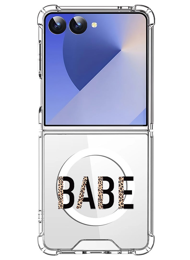 Theodor حافظة مغناطيسية لهاتف سامسونج جالاكسي زد فليب 7 متوافقة مع شحن ماغسيف اللاسلكي، غطاء هاتف مقاوم للصدمات - Image 1