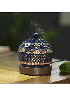 INFOSUN Ceramic Electric Incense Burner, Electronic Aroma Diffuser with Timing Temperature Adjustment and Cover, Resin Frankincense Burner, Used for Indoor Air Purification/Home Decoration/Meditation  - Image 4