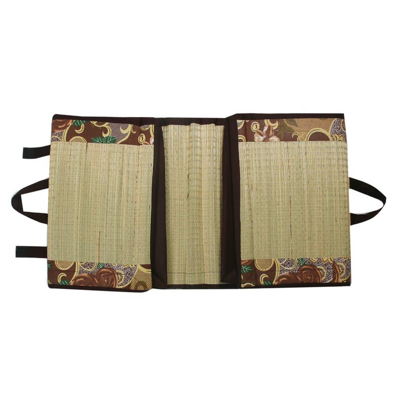 Generic Future Lifestyle Foldable Cushion Mat Korai River Grass 4 X 6 ft Fabric Brown Cotton with 18 MM Soft Foam Portable and Comfort Sleep - Image 2