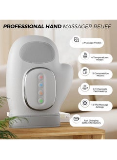 M MIAOYAN Heated Compression Hand Massager | 3 Massage Modes | Multiple Intensity Levels | Relief for Carpal Tunnel & Arthritis | Hand Therapy Glove | Great Gift Option  - Image 2