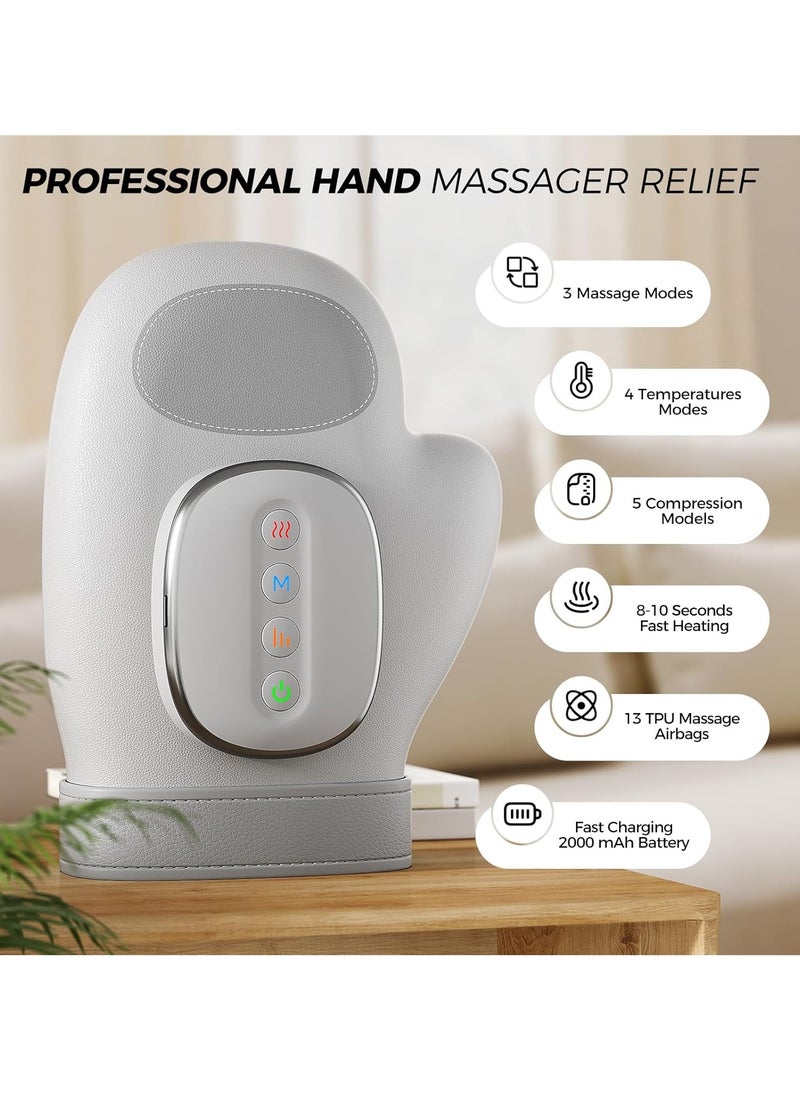 M MIAOYAN Heated Compression Hand Massager | 3 Massage Modes | Multiple Intensity Levels | Relief for Carpal Tunnel & Arthritis | Hand Therapy Glove | Great Gift Option  - Image 2