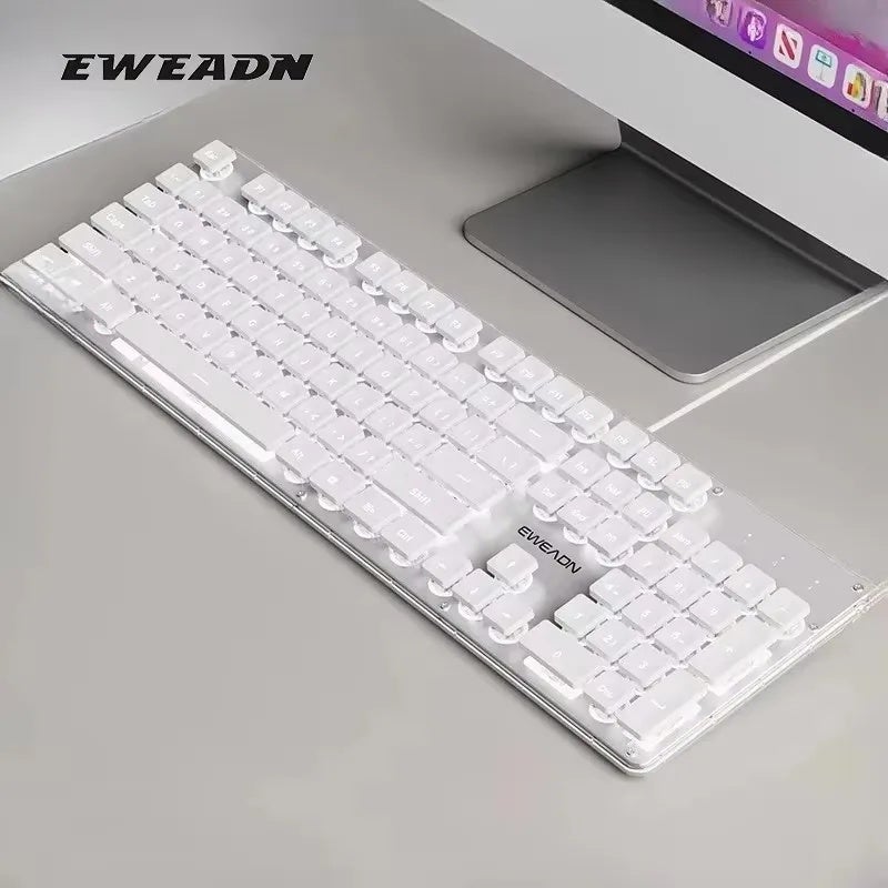 Eweadn GX710 Wired Gaming Keyboard, Silent, White Backlight, Lightweight, for PC Laptop Office - Image 3