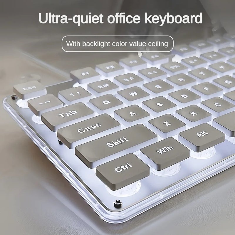 Eweadn GX710 Wired Gaming Keyboard, Silent, White Backlight, Lightweight, for PC Laptop Office - Image 2