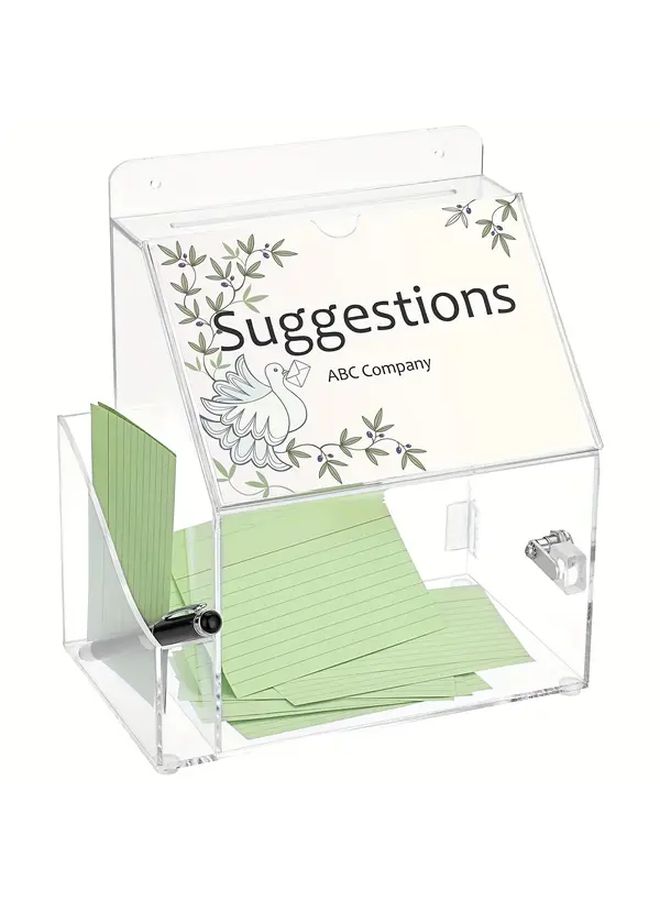 Locking Clear Acrylic Suggestion Box 1 Pc With Sign Slot Heavy Duty Wall Mount - Image 5