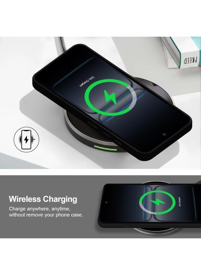 Muzz حافظة متوافقة مع OnePlus Nord 5 5G، حافظة مطاطية سائلة مع بطانة ميكروفايبر ناعمة، غلاف صلب رفيع مضاد للصدمات لحماية OnePlus Nord 5 2025 (أسود) - Image 3