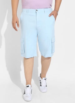 Instafab Plus Instafab Plus Men's Light Blue Cargo Shorts  - Image 2