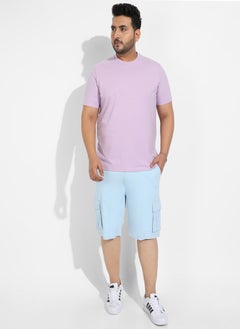 Instafab Plus Instafab Plus Men's Light Blue Cargo Shorts  - Image 5