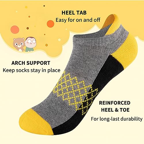 Comfoex Boys Socks 6 Pairs Ankle Athletic Sock Half Cushioned Low Cut Socks For Little Big Kids - Image 3