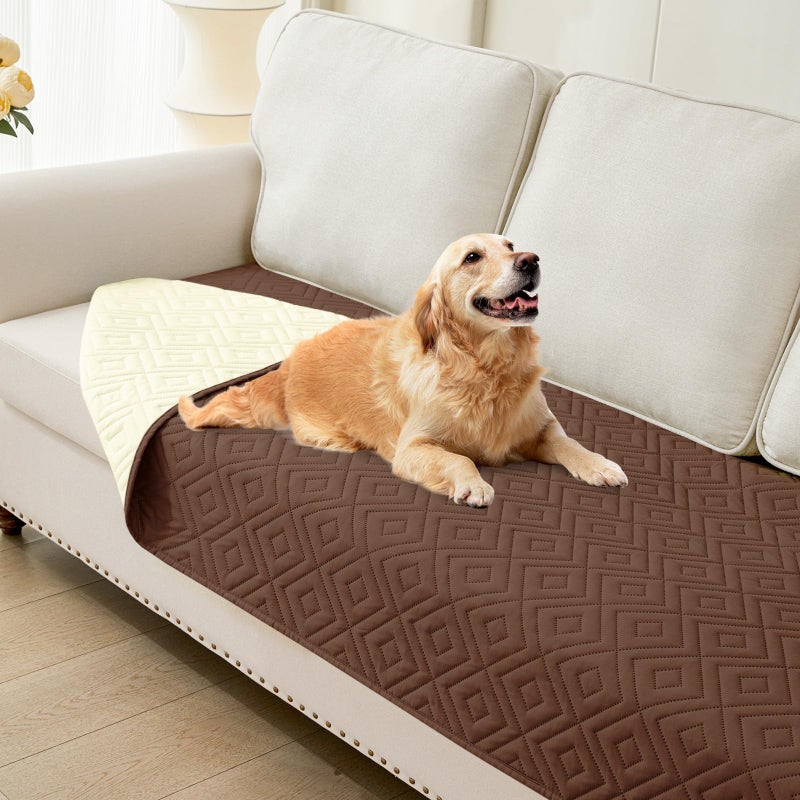 hyha Waterproof Dog Blanket, Soft Dog Bed Cover Pet Blankets, Waterproof Sofa Couch Cover for Dogs Washable, Reversible Pet Couch Covers for Sofa Furniture (30x70 Inch, Brown/Beige) - Image 1