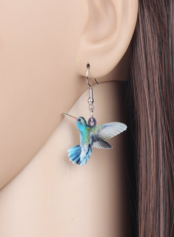 Bonsny Acrylic Drop Dangle Hummingbird Bird Earrings Jewelry For Women Gift Charms (Blue) - Image 2