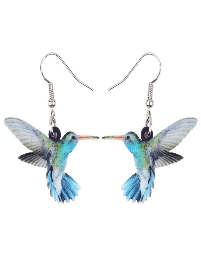 Bonsny Acrylic Drop Dangle Hummingbird Bird Earrings Jewelry For Women Gift Charms (Blue) - Image 1