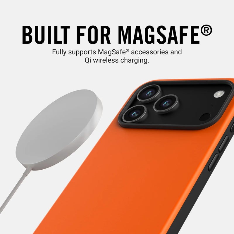 The Ridge Ridge Case Compatible with iPhone 17 PRO - Compatible with MAGSAFE & Wireless Charging, Aluminum Control Buttons, Dual-Layer Construction, TPU Bumper with Drop Protection (Basecamp Orange) - Image 3