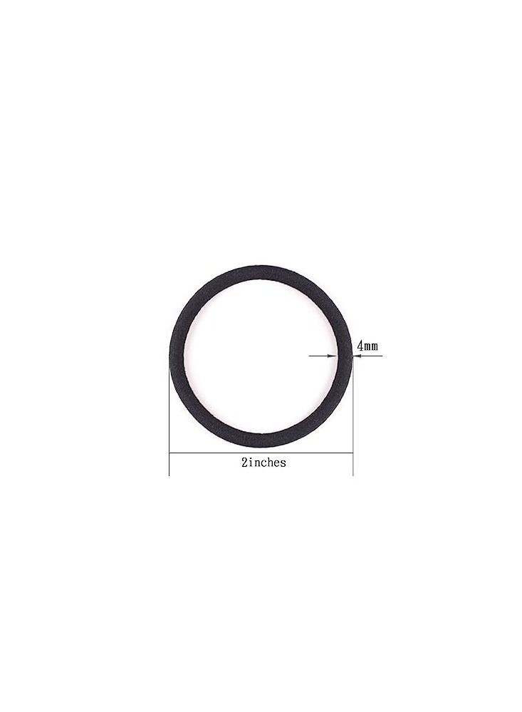 ORiTi 120 Pieces Black Hair Ties for Thick and Curly Hair Ponytail Holders Hair Elastic Band for Women or Men(4mm) - Image 2