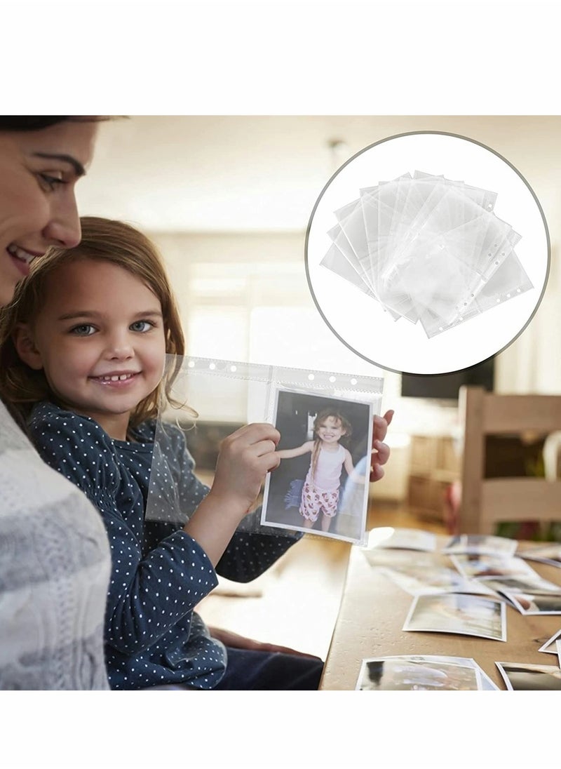 SYOSI - Photo Album Refill Pages Ring Binder Photo Pockets Photo Page Pictures Postcard Sleeves Photo Sleeves Album Inner Page Style, Archival Photo Sleeves 4x6 (A5, 50 Covers) for 200 Photos - Image 1