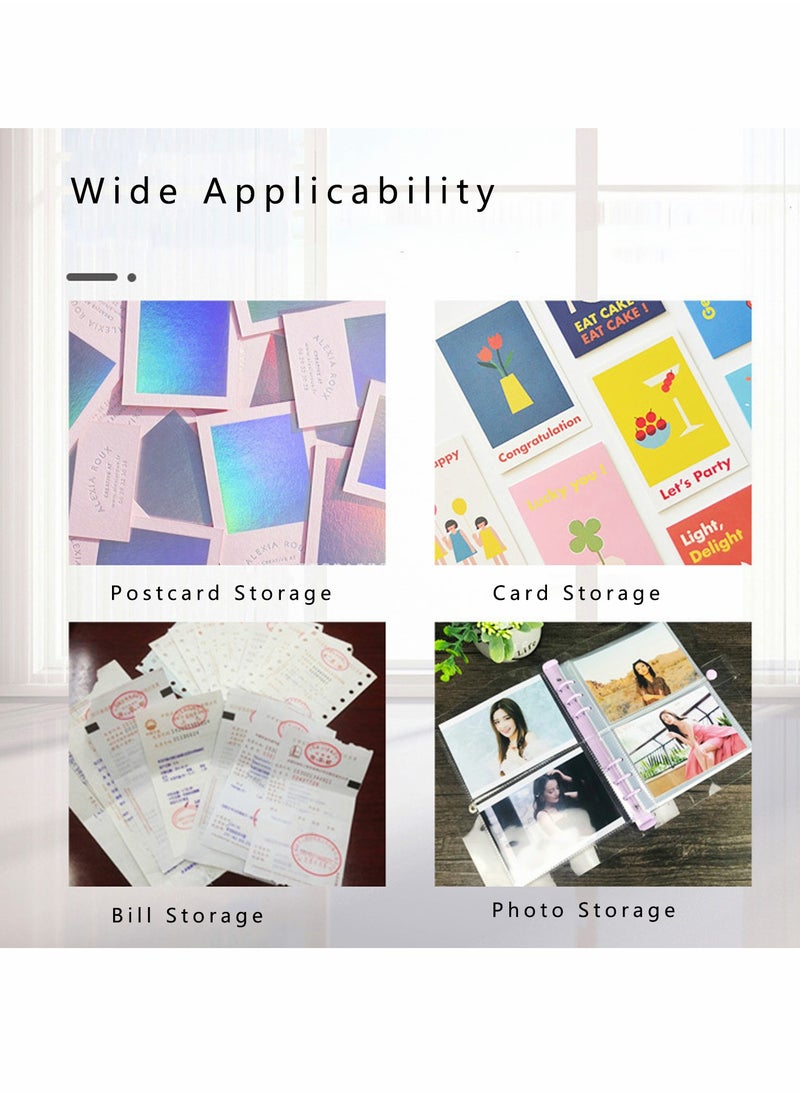 SYOSI - Photo Album Refill Pages Ring Binder Photo Pockets Photo Page Pictures Postcard Sleeves Photo Sleeves Album Inner Page Style, Archival Photo Sleeves 4x6 (A5, 50 Covers) for 200 Photos - Image 1