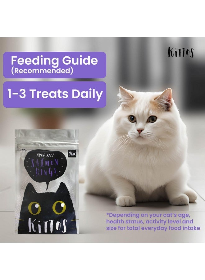 تريكسي طوق قطط مرن قابل للتعديل مع جرس (قد يختلف اللون) - قطعة واحدة وحلقات السلمون الغنية بالبروتين من Kittos - مكافآت لذيذة لجميع سلالات القطط - قطعتان - Image 2